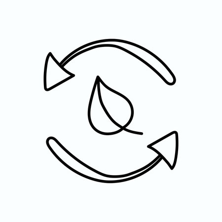 Hand drawn vector illustration eco logo. isolated on white backgroundのイラスト素材