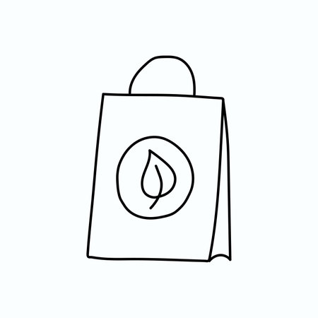 Hand drawn vector eco bag. isolated on white backgroundのイラスト素材
