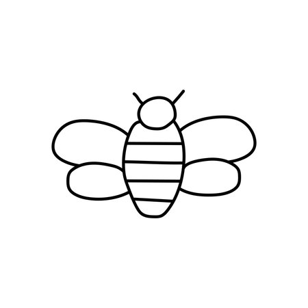 Hand drawn vector bee. isolated on white backgroundのイラスト素材