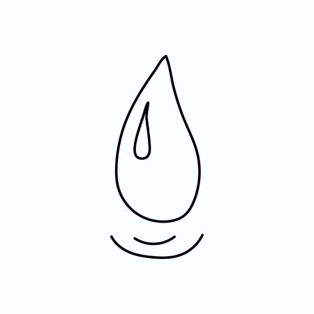 Hand drawn vector illustration of water drop. isolated on white backgroundのイラスト素材