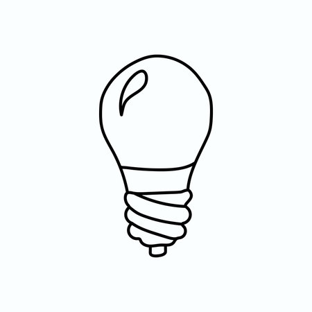 Hand drawn vector illustration energy saving light bulb. isolated on white backgroundのイラスト素材
