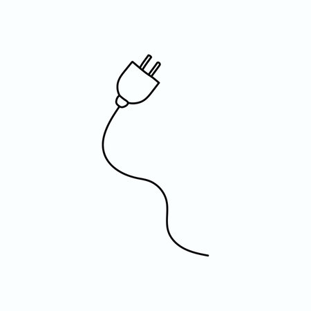 Hand drawn vector illustration of electric plug. isolated on white backgroundのイラスト素材