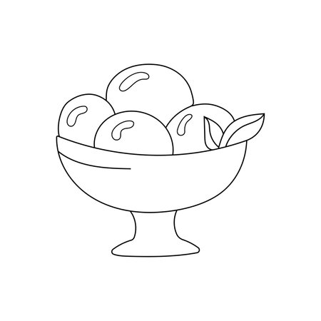 hand drawn vector illustration ice cream dessertのイラスト素材