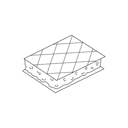 hand drawn vector illustration ice cream in waffle coneのイラスト素材