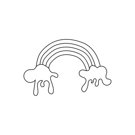 hand drawn vector illustration rainbowのイラスト素材