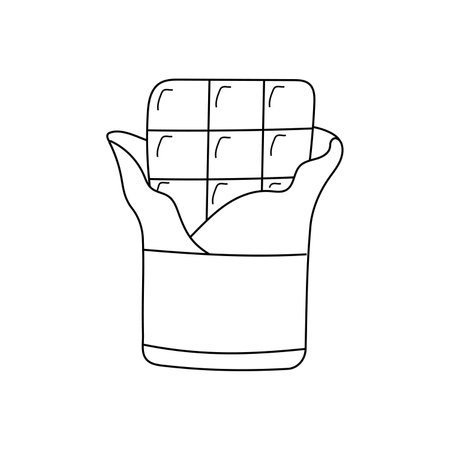 hand drawn vector illustration chocolate barのイラスト素材