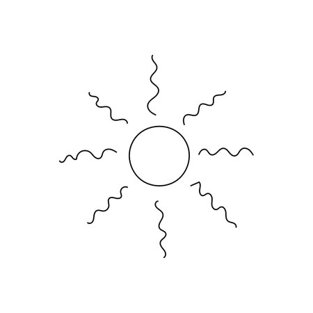 hand drawn vector illustration sunのイラスト素材
