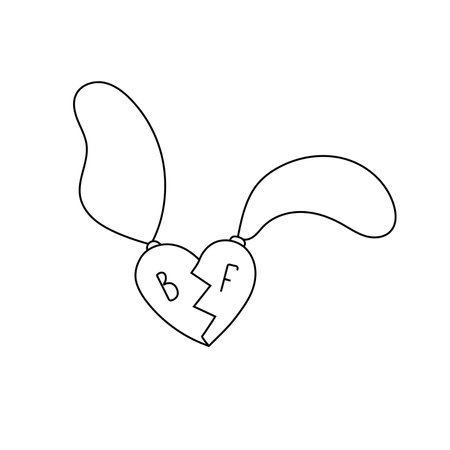 Vector illustration of a pendant symbol of friendship in doodle style. isolated on a white backgroundのイラスト素材