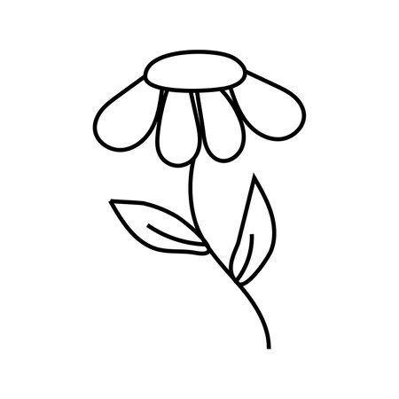 Vector illustration of a flower, in doodle style. isolated on a white backgroundのイラスト素材
