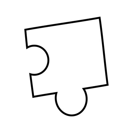 Vector illustration of a puzzle piece in doodle style.のイラスト素材