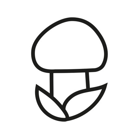 Vector illustration of cute mushroom in doodle style. isolated on white backgroundのイラスト素材