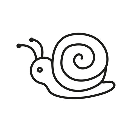 Vector illustration of a snail in doodle style. isolated on white backgroundのイラスト素材