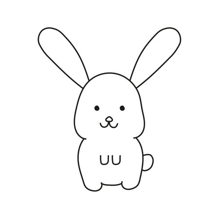 Vector illustration of a hare in doodle style. isolated on white backgroundのイラスト素材