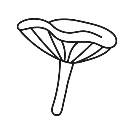 Vector illustration of cute mushroom in doodle style. isolated on white backgroundのイラスト素材
