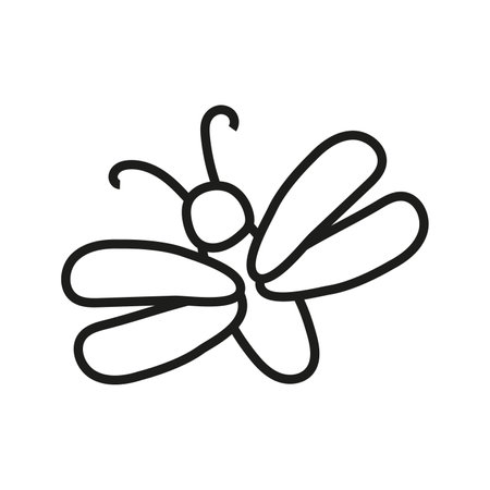 Vector illustration of an insect in doodle style. isolated on white backgroundのイラスト素材