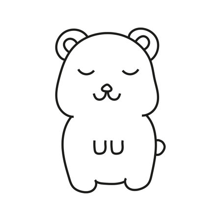 Vector illustration of a cute bear in doodle style. isolated on white backgroundのイラスト素材