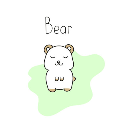 Vector illustration of a cute bear in doodle style. isolated on white backgroundのイラスト素材