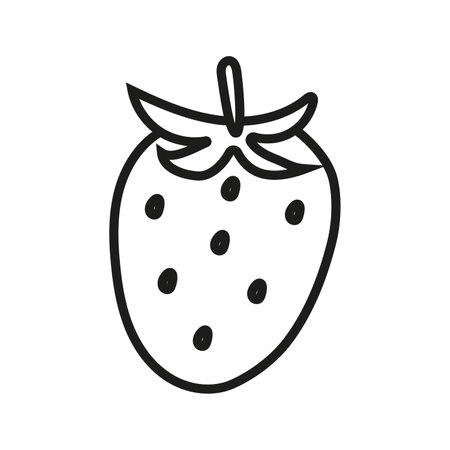 Vector illustration of wild strawberry in doodle style. isolated on white backgroundのイラスト素材
