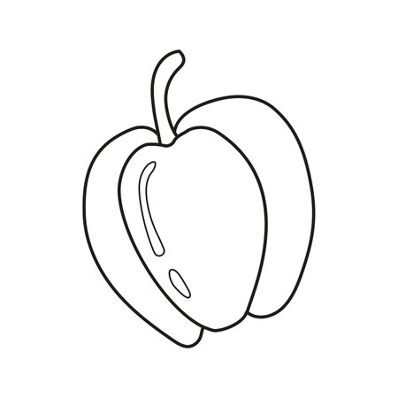 Vector illustration of bell pepper in doodle styleのイラスト素材