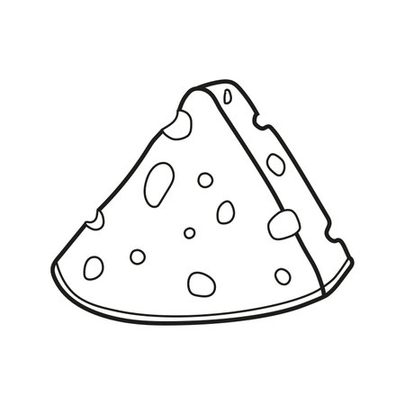 Vector illustration of a piece of cheese in doodle style.のイラスト素材