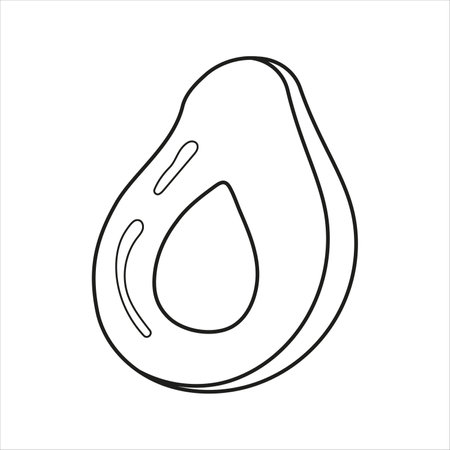 Vector illustration of avocado in doodle style.のイラスト素材
