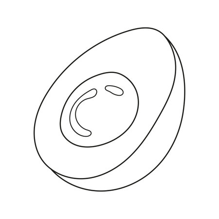 Vector illustration of a boiled egg in doodle styleのイラスト素材