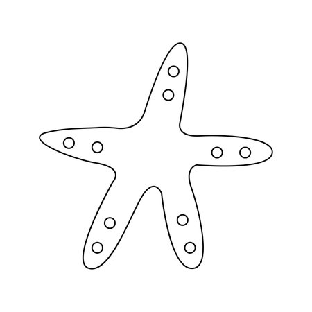 Vector illustration of a starfish in doodle style. isolated on white backgroundのイラスト素材