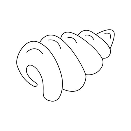 Vector illustration of a seashell in doodle style. isolated on white backgroundのイラスト素材