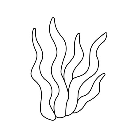 Vector illustration of Seaweed in doodle style. isolated on white background.のイラスト素材