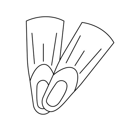 Vector illustration of fins for diving in doodle style. isolated on white backgroundのイラスト素材