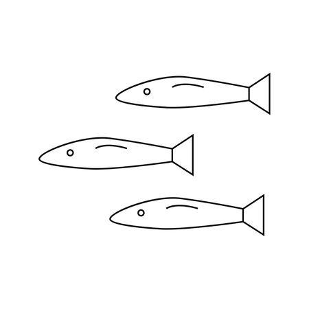 Vector illustration of sea fish in doodle style. isolated on white backgroundのイラスト素材