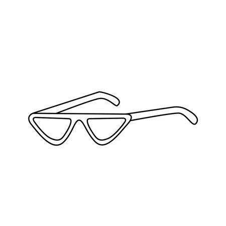 Vector illustration of sunglasses in doodle styleのイラスト素材