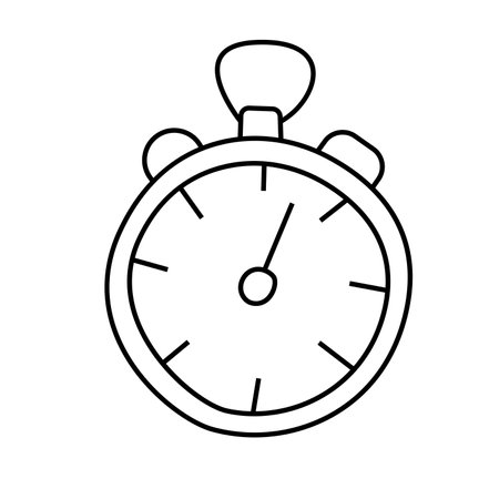 Vector illustration of stopwatch in doodle styleのイラスト素材