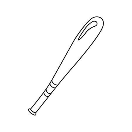 Vector illustration of baseball bat in doodle styleのイラスト素材