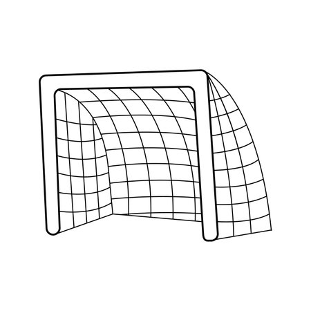 Vector illustration of soccer goal in doodle styleのイラスト素材