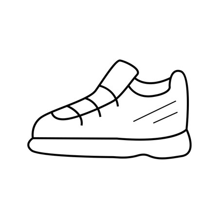 Vector illustration of sneakers in doodle styleのイラスト素材
