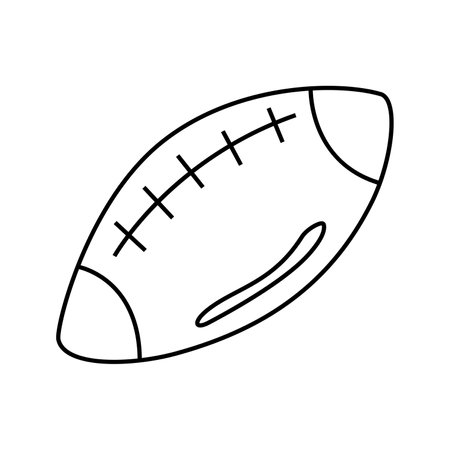 Vector illustration of american football ball in doodle styleのイラスト素材