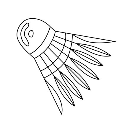 Vector illustration of a shuttlecock in doodle styleのイラスト素材