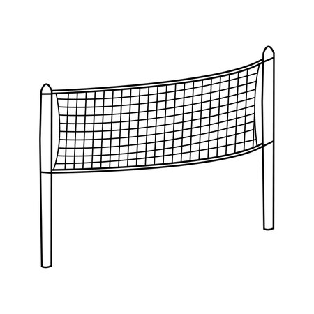 Vector illustration of a volleyball net in doodle styleのイラスト素材