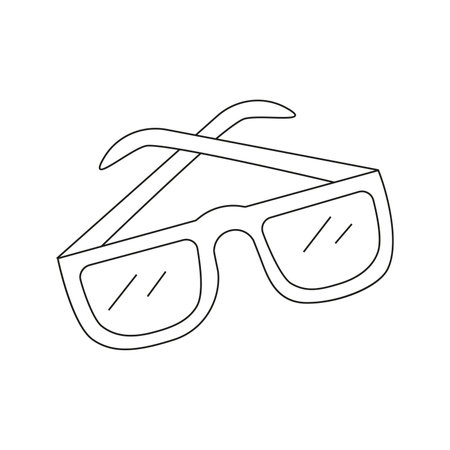 Vector illustration of sunglasses in doodle style. isolated on white backgroundのイラスト素材