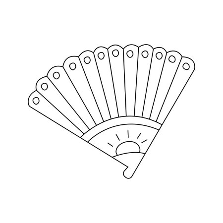 Vector illustration of fan in doodle style. isolated on white backgroundのイラスト素材