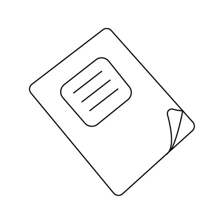 Vector illustration of a school notebook in doodle style. isolated on white background.のイラスト素材