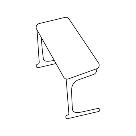 Vector illustration of a school desk in doodle style. isolated on white backgroundのイラスト素材
