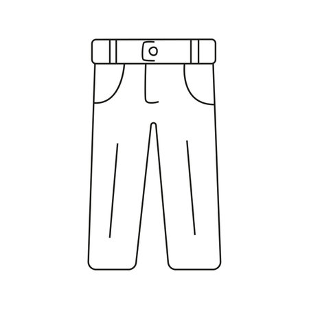 Vector illustration of school uniform, trousers in doodle style. isolated on white backgroundのイラスト素材