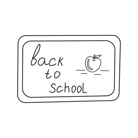 Vector illustration of school board in doodle style. isolated on white backgroundのイラスト素材