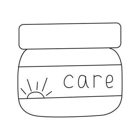 Vector illustration of face cream in doodle styleのイラスト素材