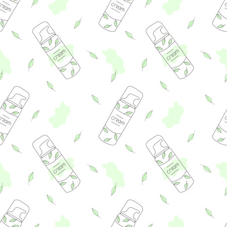 Seamless vector pattern cream in doodle styleのイラスト素材