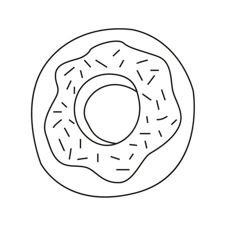 Vector illustration of donut in doodle styleのイラスト素材