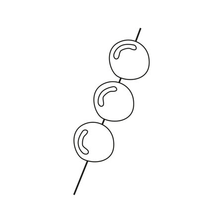 Vector illustration of dango dessert in doodle styleのイラスト素材