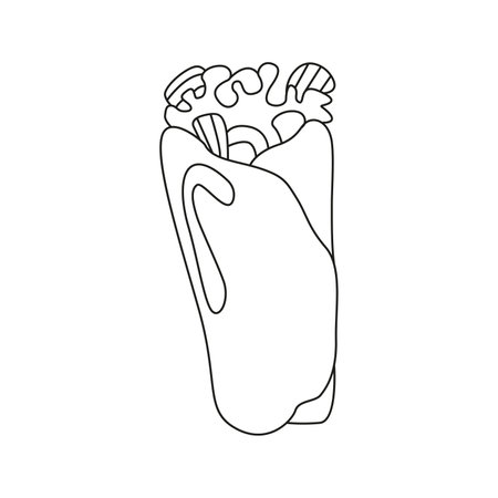 Vector illustration of gyros in doodle styleのイラスト素材